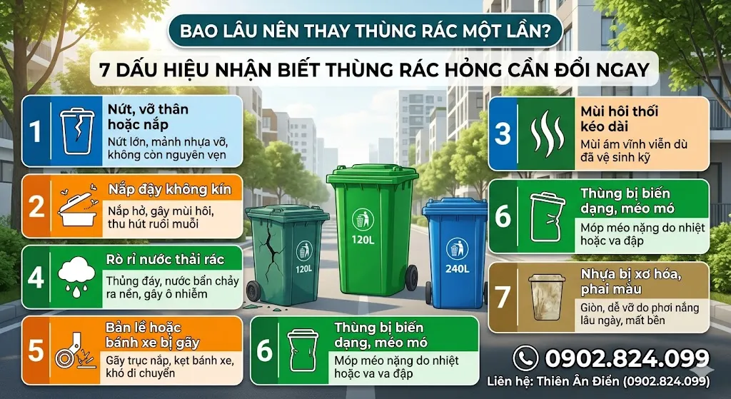 bao lâu thay thùng rác một lần