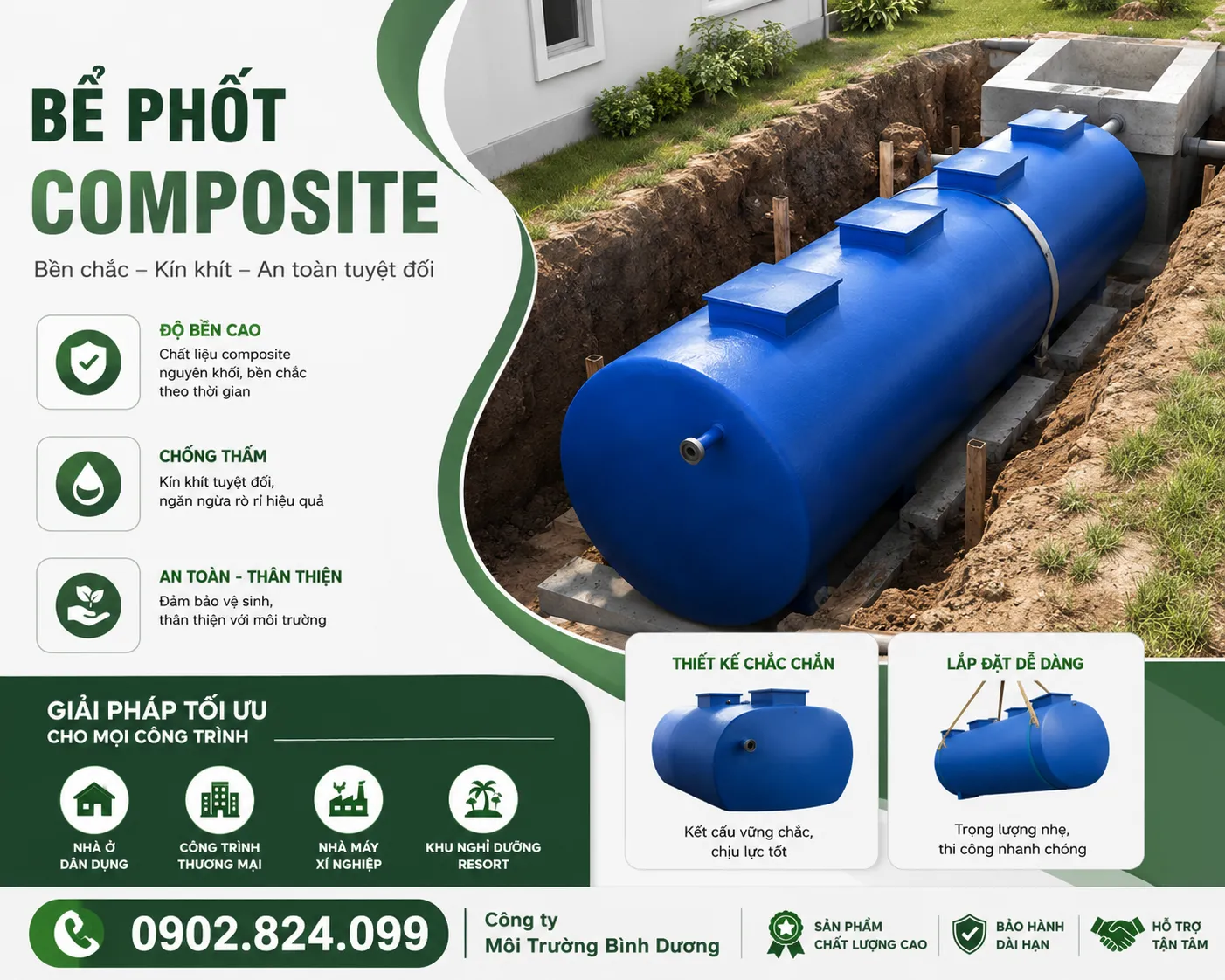 Chuẩn bị nền lắp đặt bể phốt