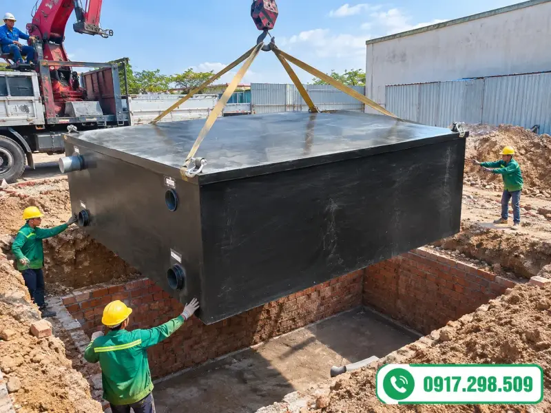 bể phốt đúc sẵn lắp đặt cho khách hàng Công Ty TNHH TM DV L.T.P