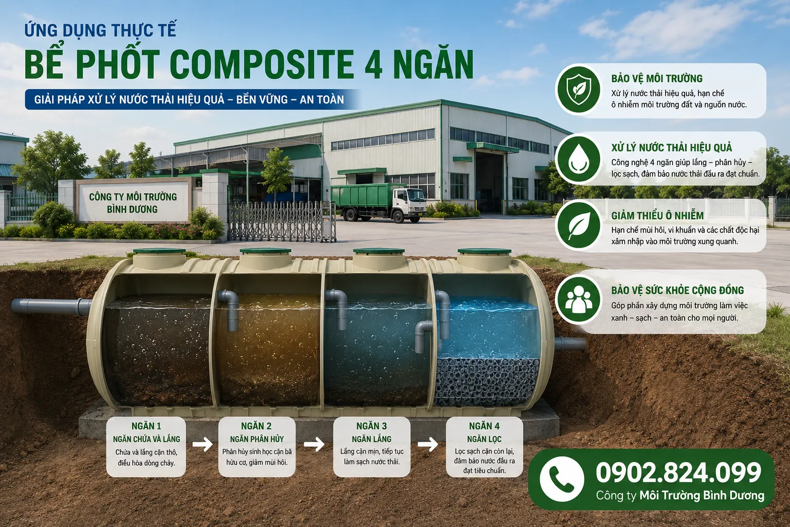 bể phốt tự hoại 4 ngăn
