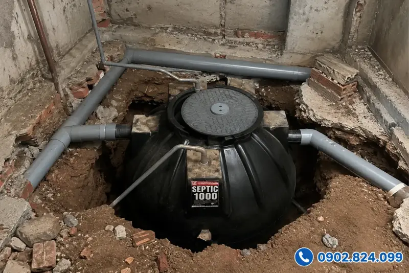 bể phốt nên đặt ở đâu khi xây nhà