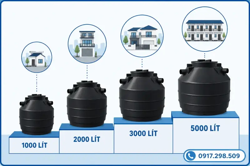 Bể phốt nhựa đúc sẵn cho nhà phố biệt thự