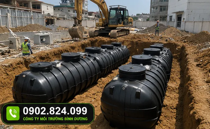bể phốt nhựa lắp đặt nhanh