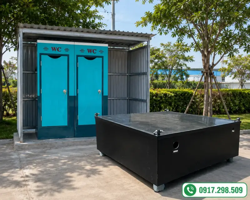 cách đi ống nhà vệ sinh kết hợp bể phốt composite
