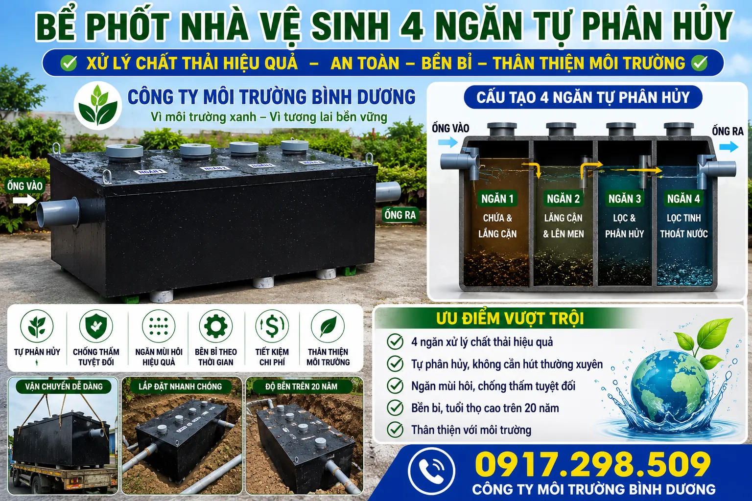 Bể Phốt Container: Giải Pháp Xử Lý Nước Thải Tích Hợp Cho Công Trường & Khu Vực Di Động