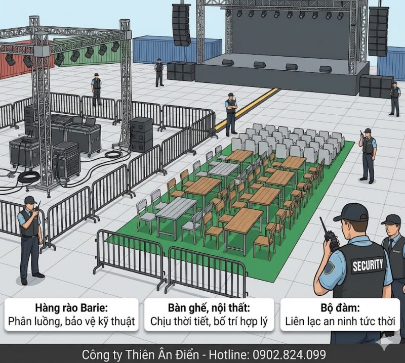 thuê hàng rào phân luồng sự kiện