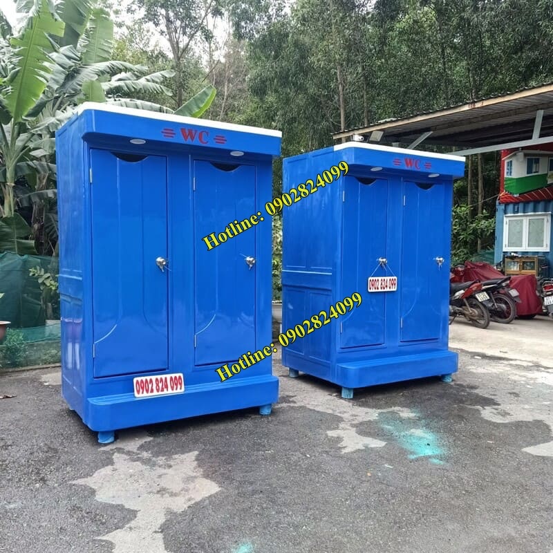nhà vệ sinh di động buồng đôi