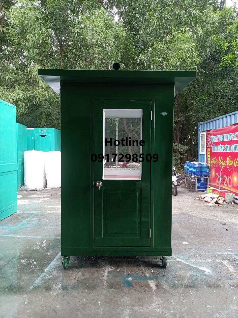 cabin bảo vệ công trình có bánh xe