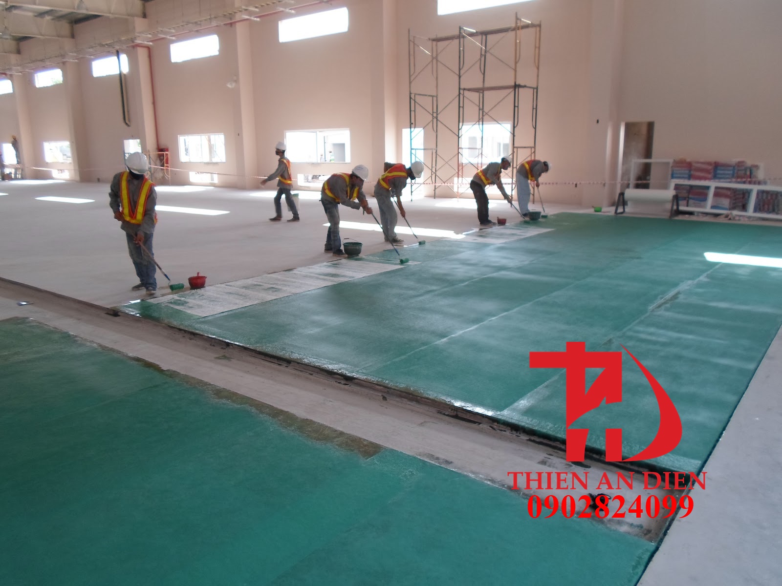 bọc phủ composite chống thấm sàn nền nhà xưởng bình dương