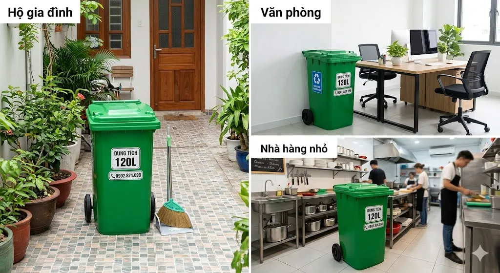 kích thước thùng rác 120l
