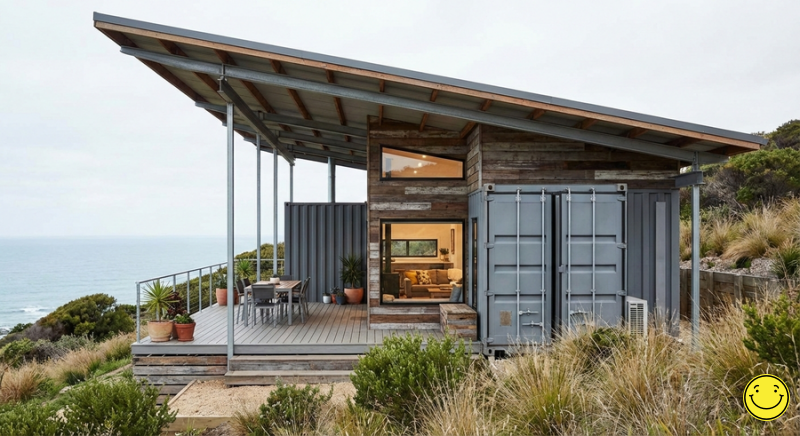 Mẫu nhà container mái nghiên