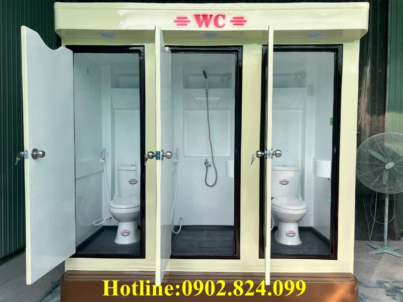 nhà vệ sinh di động ba buồng kèm nhà tắm