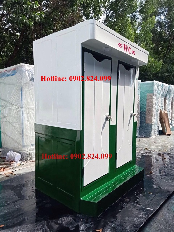 nhà vệ sinh di động buồng đôi