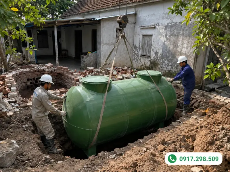 thi công bể tự hoại