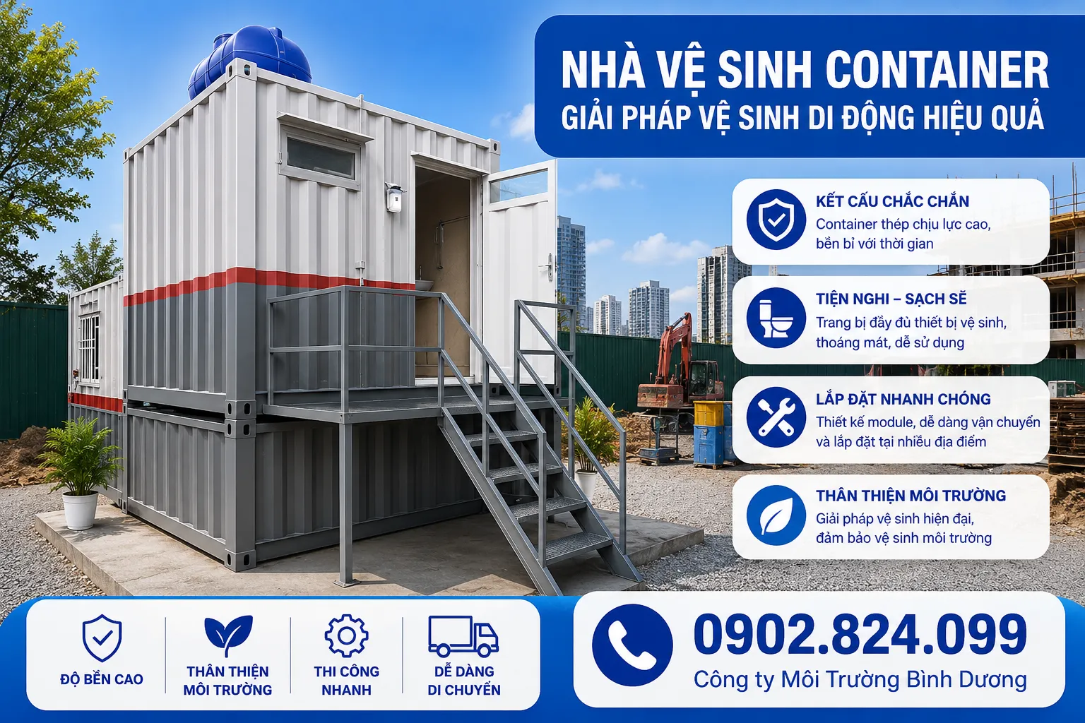 thuê nhà vệ sinh contianer kèm bể phốt