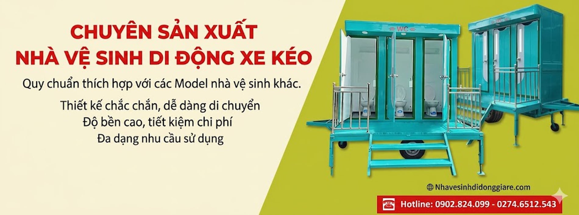BÁN NHÀ VỆ SINH CÔNG CỘNG KẾT HỢP XE KÉO