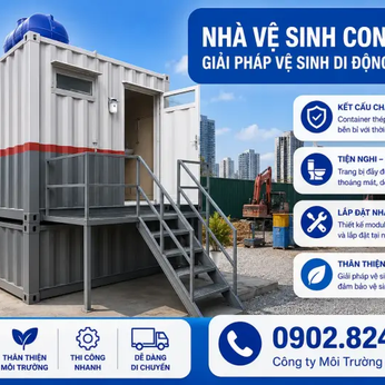 Nhà Vệ Sinh Container Có Bể Phốt — Giải Pháp Tự Xử Lý Nước Thải, Không Cần Đấu Nối Hệ Thống Ngoài