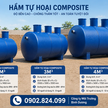 Bể Phốt Container 1m3 2m3 5m3 – Composite FRP Chính Hãng Giá Tốt