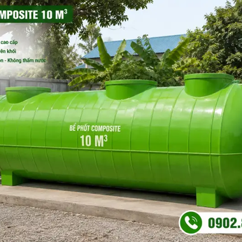 Bể Tự Hoại Composite 10m3 (10.000L): Giải Pháp Cho Khách Sạn Mini, Khu Trọ Và Cơ Sở Kinh Doanh Đông Người