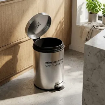 THÙNG RÁC INOX ĐẠP CHÂN 20 LÍT – GIẢI PHÁP THU GOM RÁC CỠ LỚN CHO NHÀ BẾP, NHÀ HÀNG