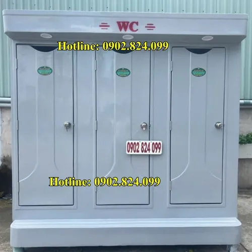 Nhà Vệ Sinh Composite 3 Buồng VS.3C1: Bồn Thải Lớn 1200L (Chuyên Dụng Sự Kiện & KCN)