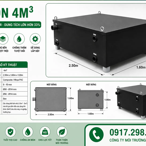 Bể Phốt Container 1m3 2m3 5m3 – Composite FRP Chính Hãng Giá Tốt
