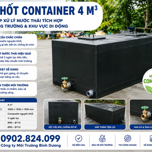 Bể Phốt Container 1m3 2m3 5m3 – Composite FRP Chính Hãng Giá Tốt