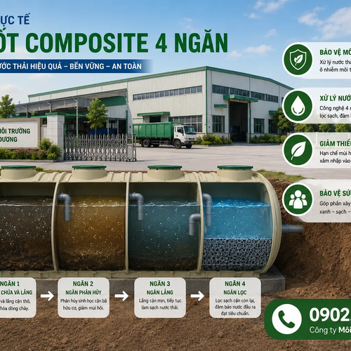 Bể Phốt Container 1m3 2m3 5m3 – Composite FRP Chính Hãng Giá Tốt