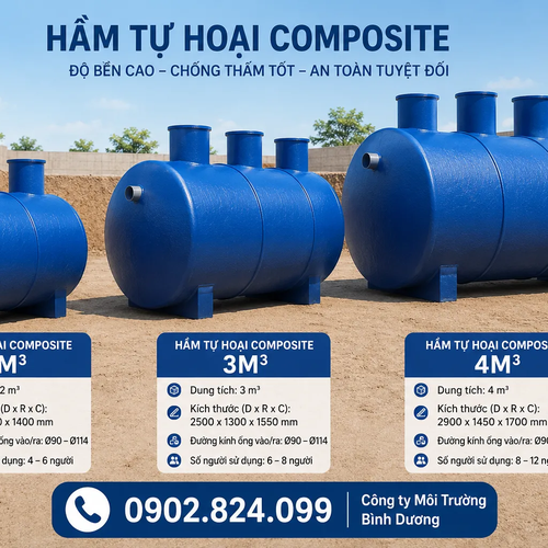Bể Phốt Container 1m3 2m3 5m3 – Composite FRP Chính Hãng Giá Tốt