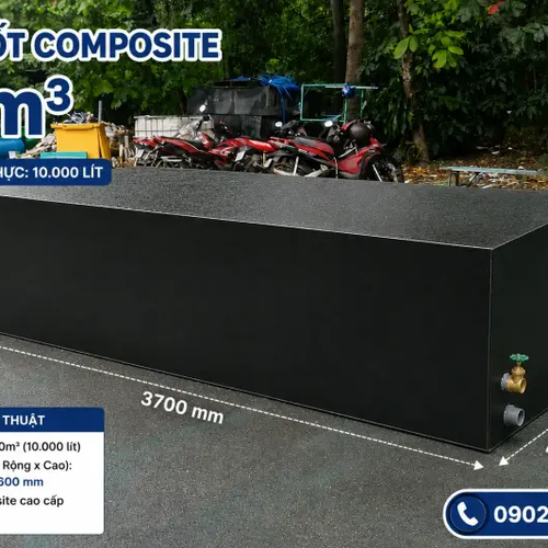 Bể Tự Hoại Composite 10m3 (10.000L): Giải Pháp Cho Khách Sạn Mini, Khu Trọ Và Cơ Sở Kinh Doanh Đông Người
