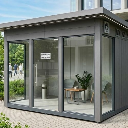 Báo Giá Cabin - Nhà Hút Thuốc Ngoài Trời Di Động 🔥 GIÁ SỈ TẬN XƯỞNG