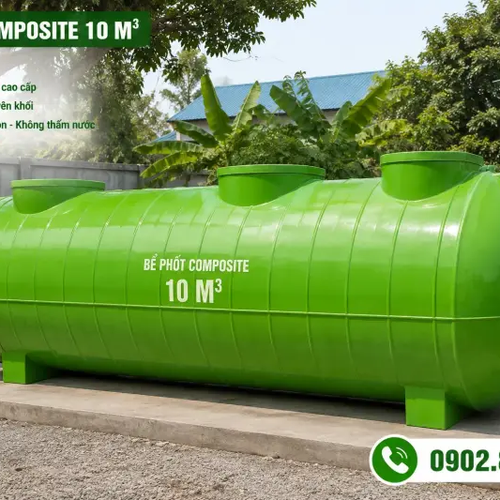 Bể Tự Hoại Composite 10m3 (10.000L): Giải Pháp Cho Khách Sạn Mini, Khu Trọ Và Cơ Sở Kinh Doanh Đông Người