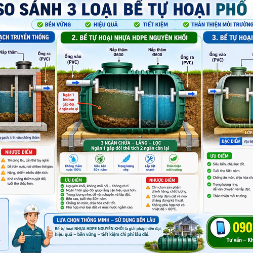 Bể Phốt Nhựa — Phân Loại, Đặc Tính Kỹ Thuật Và Hướng Dẫn Chọn Đúng Cho Từng Công Trình