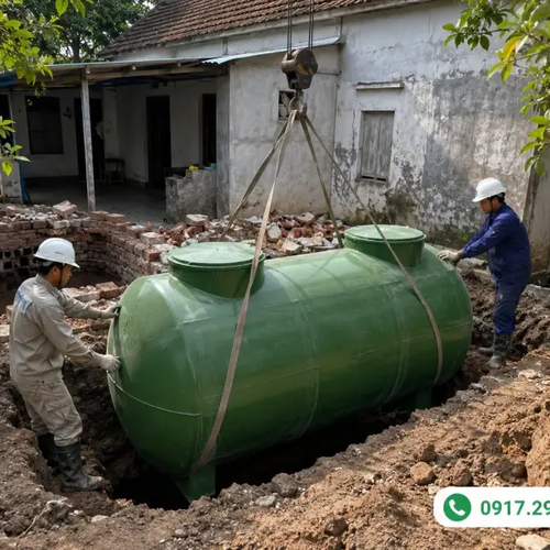 Thay Hầm Bi, Hố Xí Cũ Bằng Bể Phốt Nhựa/composite 3 Ngăn: Giải Pháp Trọn Gói Không Cần Đào Lại Nền