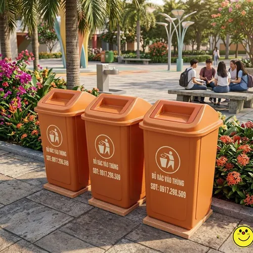 THÙNG RÁC COMPOSITE 60 LÍT BẬP BÊNH CÓ ĐẾ – SIÊU BỀN, CHỐNG LẬT #TOP 1 GIÁ TỐT 