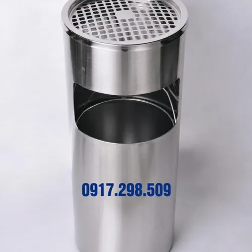 THÙNG RÁC INOX CÓ GẠT TÀN CAO CẤP – GIẢI PHÁP 2 TRONG 1 CHO SẢNH TÒA NHÀ, KHÁCH SẠN