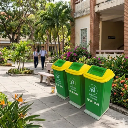 THÙNG RÁC COMPOSITE 60 LÍT BẬP BÊNH CÓ ĐẾ – SIÊU BỀN, CHỐNG LẬT #TOP 1 GIÁ TỐT 