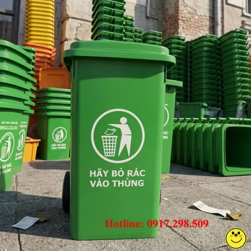 THÙNG RÁC 100 LÍT NHỰA HDPE (XANH LÁ)