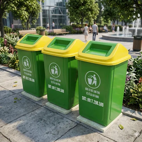 THÙNG RÁC COMPOSITE 60 LÍT BẬP BÊNH CÓ ĐẾ – SIÊU BỀN, CHỐNG LẬT #TOP 1 GIÁ TỐT 