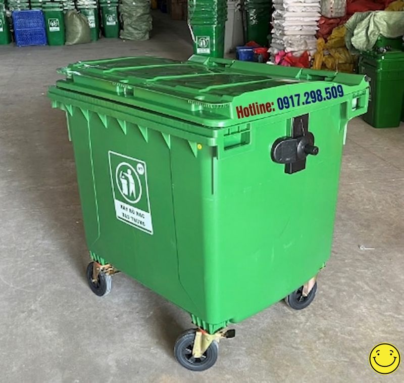 Xe thu gom rác 1100 lít HDPE