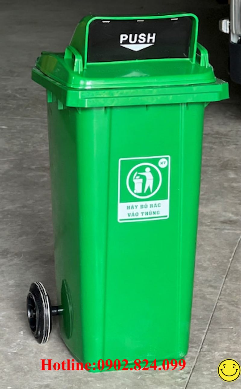 Thùng Rác 120 Lít Nhựa HDPE - NẮP HỞ
