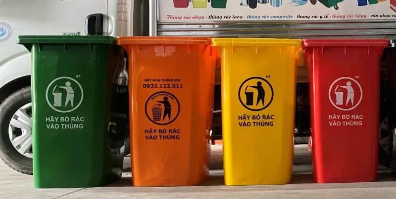 thùng rác 120 lít nhựa hdpe