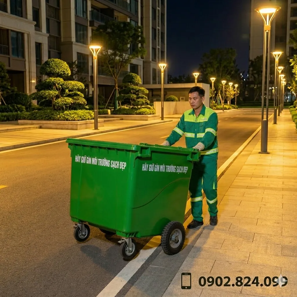 thùng rác 660 lít đồng nai