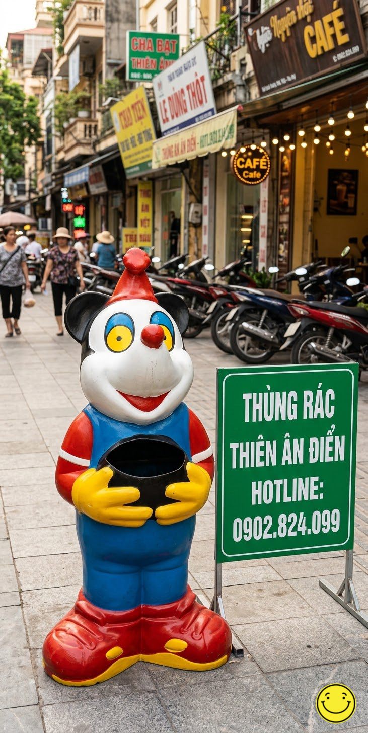 Thùng rác hình con thú