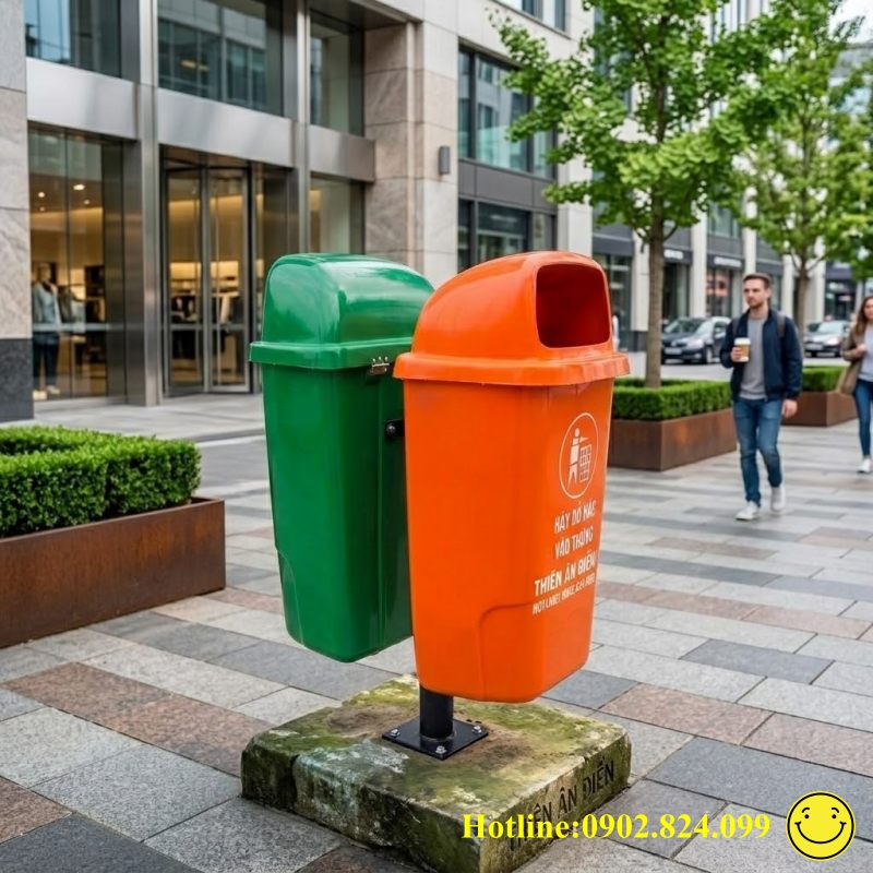 Thùng rác ngoài trời