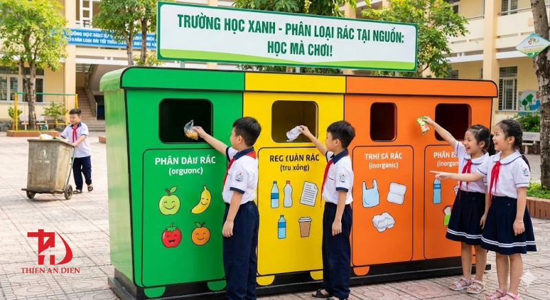 Thùng rác phân loại trường học