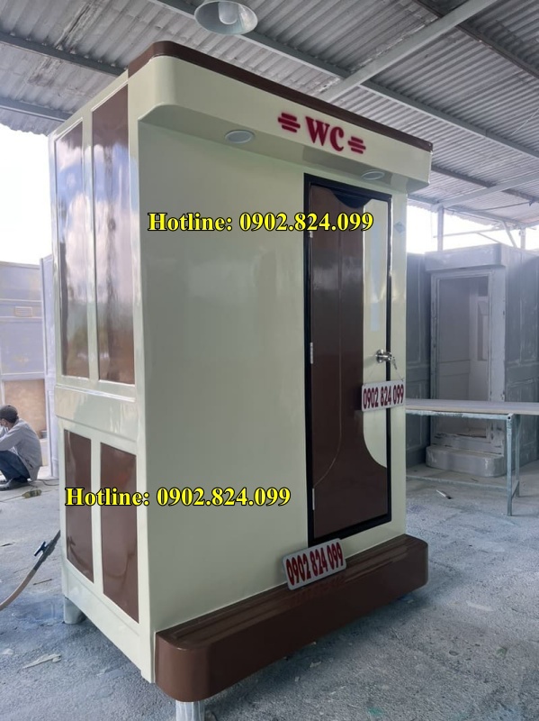 Toilet di động thông vách kèm nhà tắm bồn tiều nam