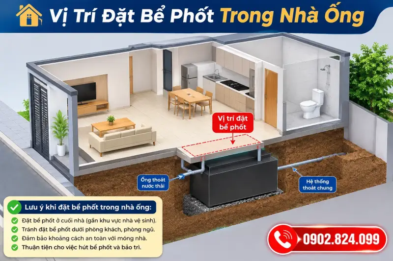 vị trí đặt bể phốt
