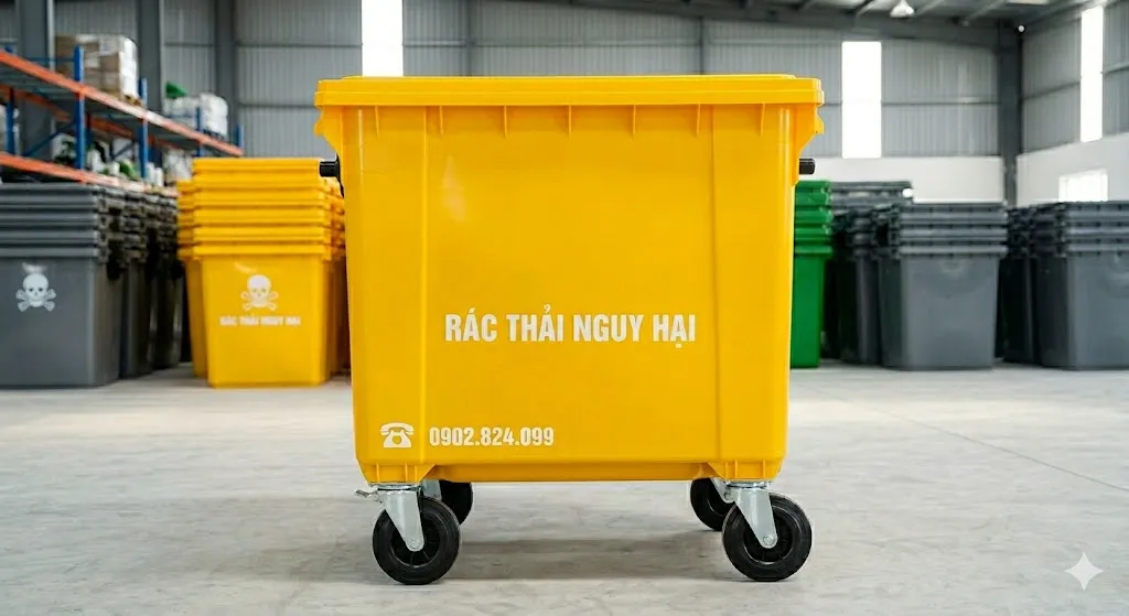 Xe gom rác đẩy tay