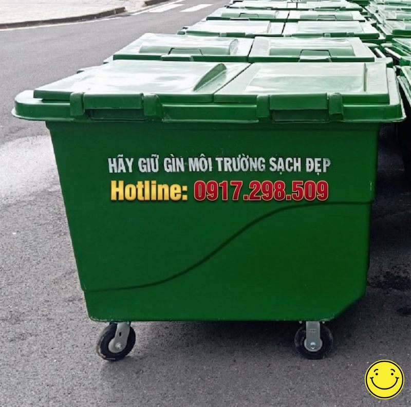 Xe thu gom rác 500 lít nhựa HDPE